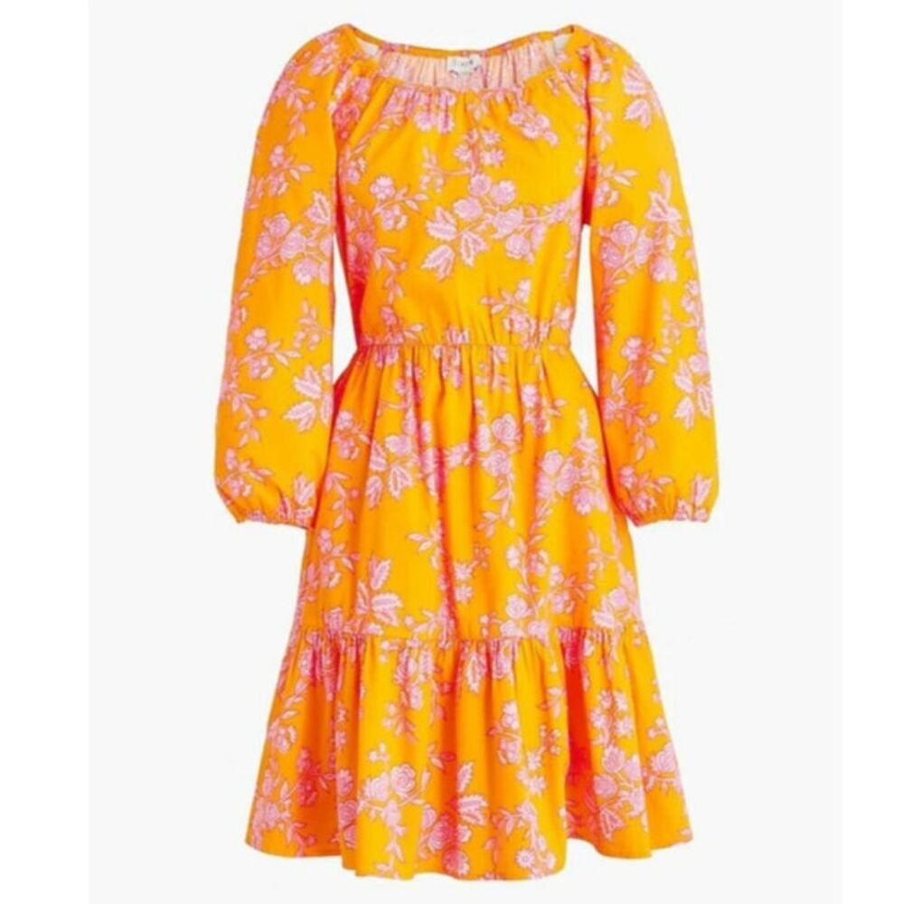 J.Crew floral‎ Cotton Tiered Dress size 14